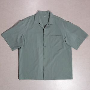 MUJI Men's Breathable Performance Snap Button Short Sleeve Camp Collar Shirt M
